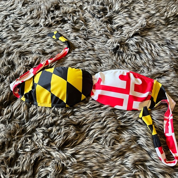 Maryland Flag Bikini Top Size Medium - Picture 1 of 4